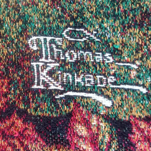Thomas Kincade Painter of Light Vintage Throw Blanket Fishing in Nature - Picture 4 of 5